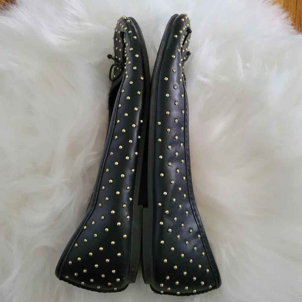 Brash Black Studded Flat
